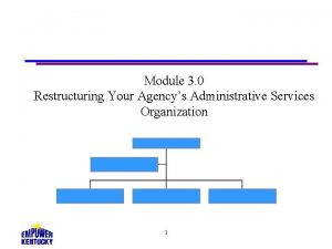 Module 3 0 Restructuring Your Agencys Administrative Services