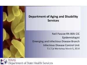 Department of Aging and Disability Services Neil Pascoe