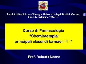 Facolt di Medicina e Chirurgia Universit degli Studi