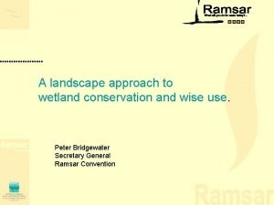 Conservation of wetlands