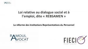 Loi relative au dialogue social et lemploi dite