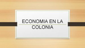 Instituciones socioeconómicas de la colonia