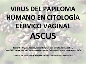 VIRUS DEL PAPILOMA HUMANO EN CITOLOGA CRVICO VAGINAL