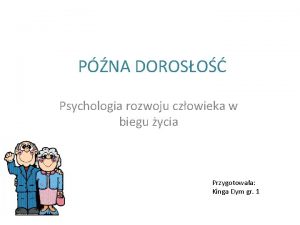 PNA DOROSO Psychologia rozwoju czowieka w biegu ycia