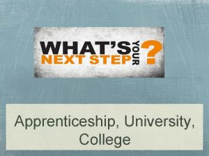 Apprenticeship University College Type of Educational Experience Apprenticeship