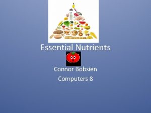 Essential Nutrients Connor Bobsien Computers 8 Carbohydrates Provides