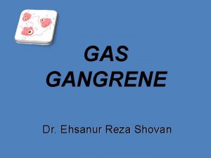 GAS GANGRENE Dr Ehsanur Reza Shovan It is