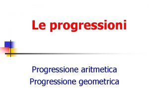 Progressione aritmetica