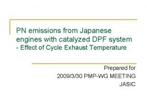 PN emissions from Japanese engines with catalyzed DPF