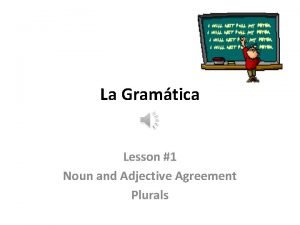 Gramatica a noun adjective agreement