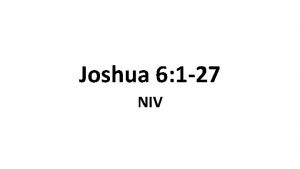 Joshua 6 1-27