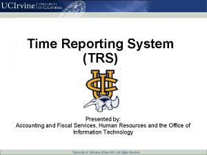 Trs time reporting system
