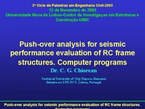 2 o Ciclo de Palestras em Engenharia Civil2003