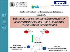 Mster Universitario en Sensores para Aplicaciones U P