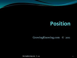 Position Growing Knowing com 2011 1 Percentile What