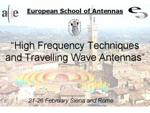 European school of antennas