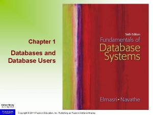 Chapter 1 Databases and Database Users Copyright 2011