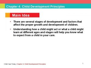 Child development principles and perspectives