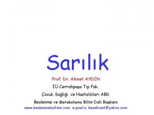 Sarlk Prof Dr Ahmet AYDIN Cerrahpaa Tp Fak