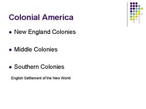 Middle colonies date founded