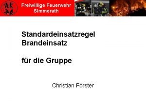 Standardeinsatzregel wohnungsbrand