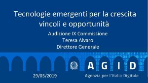 Tecnologie emergenti per la crescita vincoli e opportunit