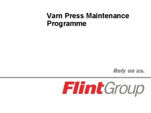 Varn Press Maintenance Programme Press Maintenance Programme Press Varn Press Maintenance Programme Press Maintenance Programme Press