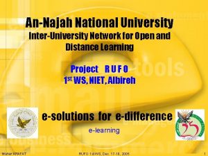 AnNajah National University InterUniversity Network for Open and