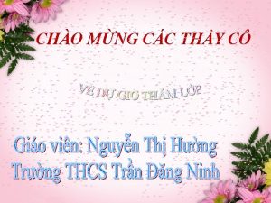 CHO MNG CC THY C Nguyn Duy Sinh