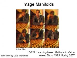 Image Manifolds A A Efros 16 721 Learningbased