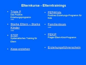 Elternkurse Elterntrainings Triple P Das Positive Erziehungsprogramm mehr