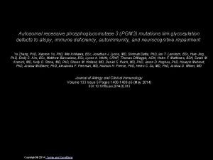 Autosomal recessive phosphoglucomutase 3 PGM 3 mutations link