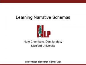 Learning Narrative Schemas Nate Chambers Dan Jurafsky Stanford