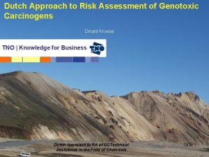 Dutch Approach to Risk Assessment of Genotoxic Carcinogens