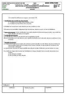 1 Document de rfrence en vigueur mercuriale CCR