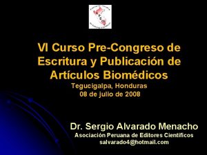 VI Curso PreCongreso de Escritura y Publicacin de