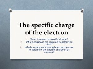 Electron specific charge