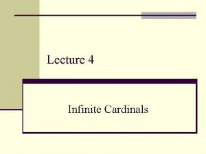 Infinite cardinal