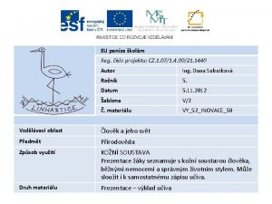 EU penze kolm Reg slo projektu CZ 1