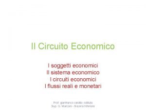 Il circuito economico