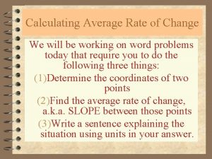 Calculating average rate of change