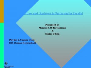 Ohms Law and Resistors in Series and in