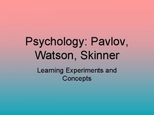Skinner watson pavlov
