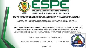 DEPARTAMENTO DE ELCTRICA ELECTRNICA Y TELECOMUNICACIONES CARRERA DE