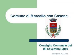 Comune di Marcallo con Casone Consiglio Comunale del