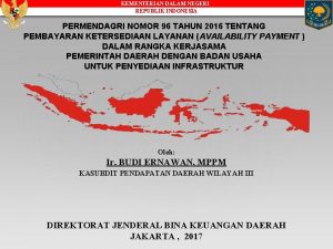 KEMENTERIAN DALAM NEGERI REPUBLIK INDONESIA PERMENDAGRI NOMOR 96