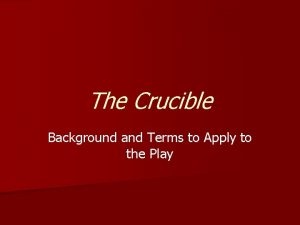 Dramatic irony in the crucible