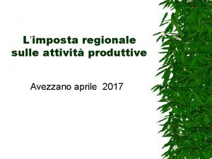 Limposta regionale sulle attivit produttive Avezzano aprile 2017