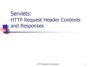 Servlets HTTP Request Header Contents and Responses HTTP