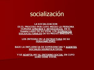Socialización secundaria